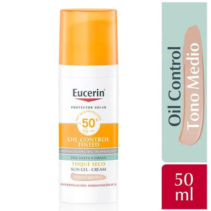 Protector Solar Facial Eucerin Oil Control Frasco 50 ML- FPS 50+ Tono Medio